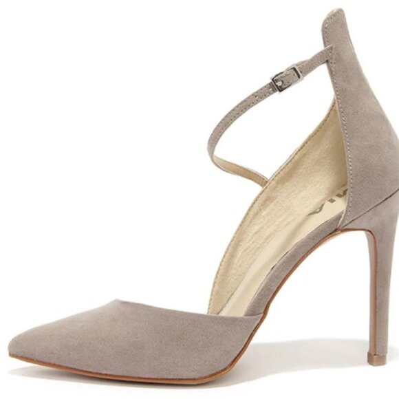 Mia Mona Grey Suede D'Orsay Heels 7.5 - Picture 3 of 13
